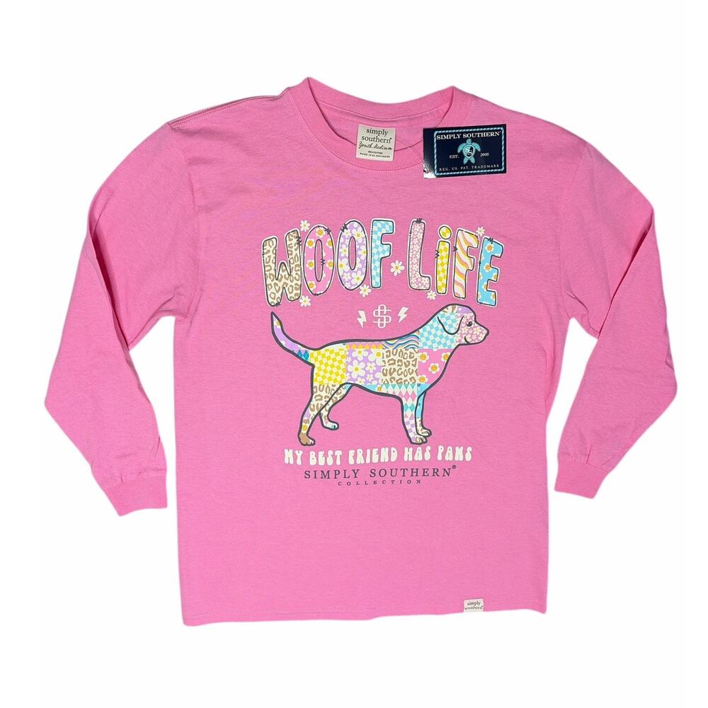 Simply Southern Pink "My best friend has paws" Graphic Tee NEW